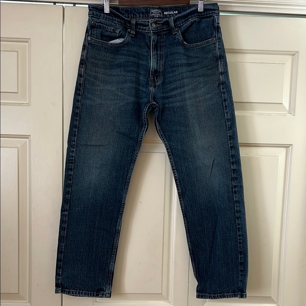 Signature by Levi Strauss Dark Blue Straight Jeans